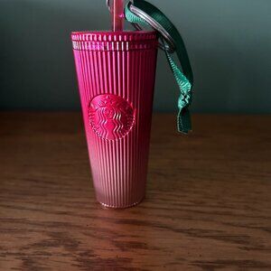 STARBUCKS PINK HOMBRE KEYCHAIN ORNAMENT NWOT